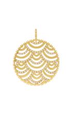 Ilias Lalaounis 18k Gold Scalloped Circle Pendant