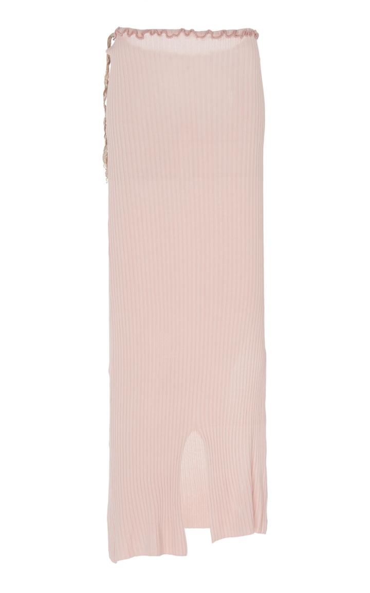 Peet Dullaert Asymmetric Ribbed-knit Midi Skirt