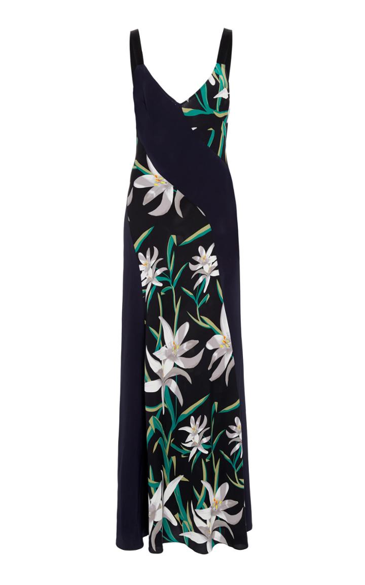 Diane Von Furstenberg Paneled Silk Dress