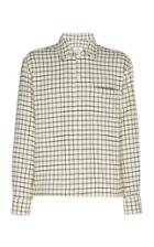 Ami Checked Wool-blend Flannel Shirt Size: S