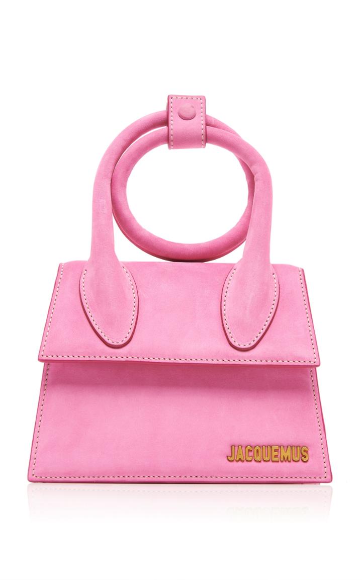 Moda Operandi Jacquemus Le Chiquito Noeud Nubuck Leather Shoulder Bag