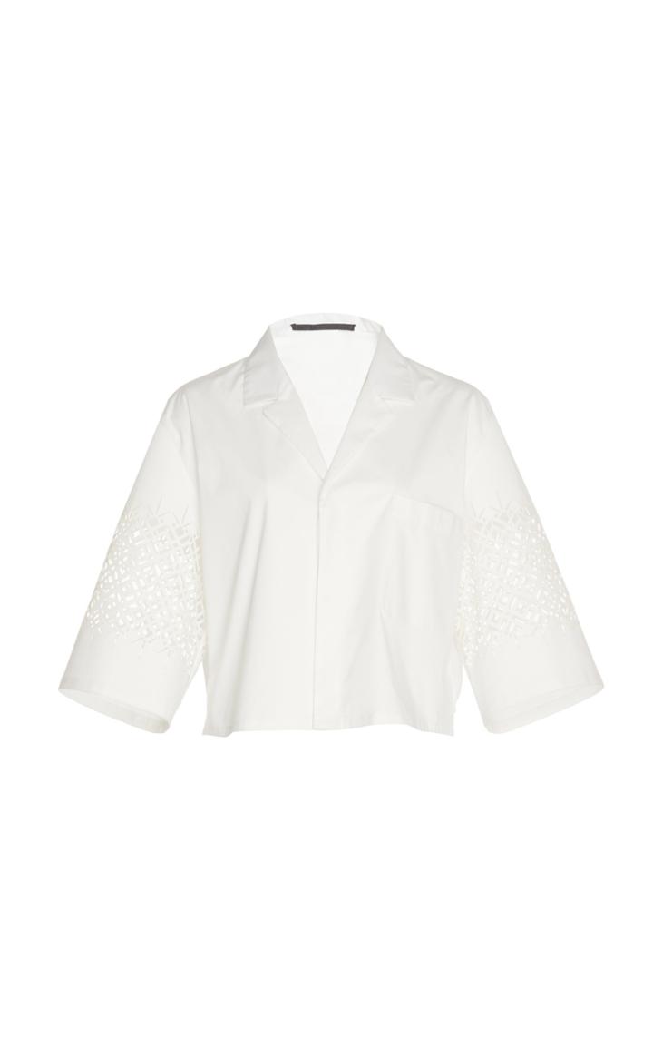 Haider Ackermann Laser-cut Poplin Cropped Shirt