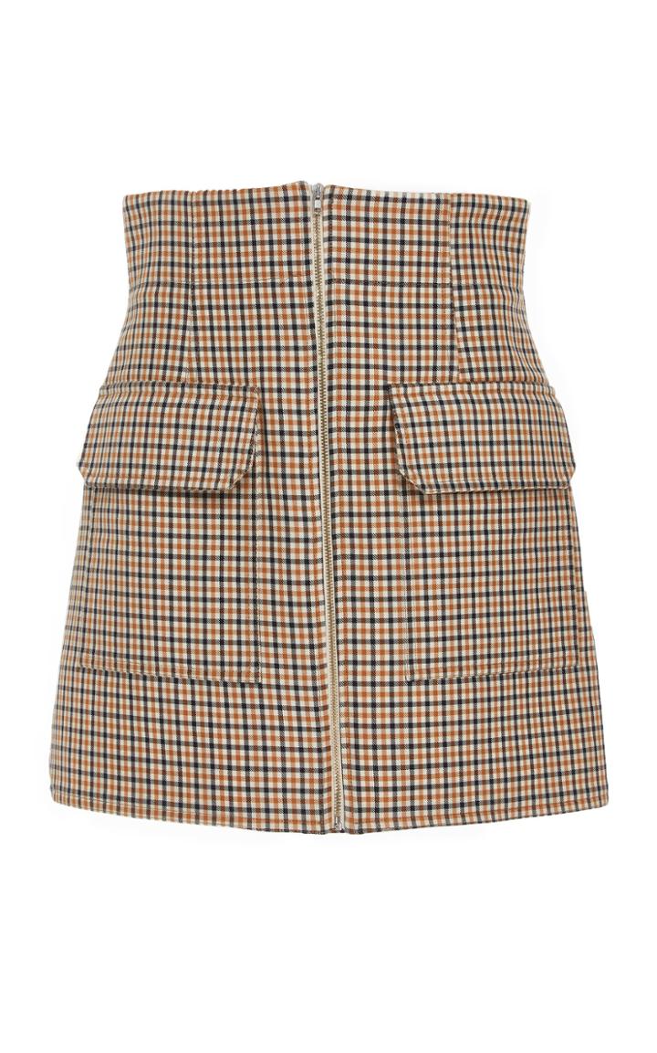 Summa High-waist Cotton Blend Mini Skirt With Pockets
