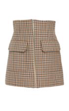 Summa High-waist Cotton Blend Mini Skirt With Pockets