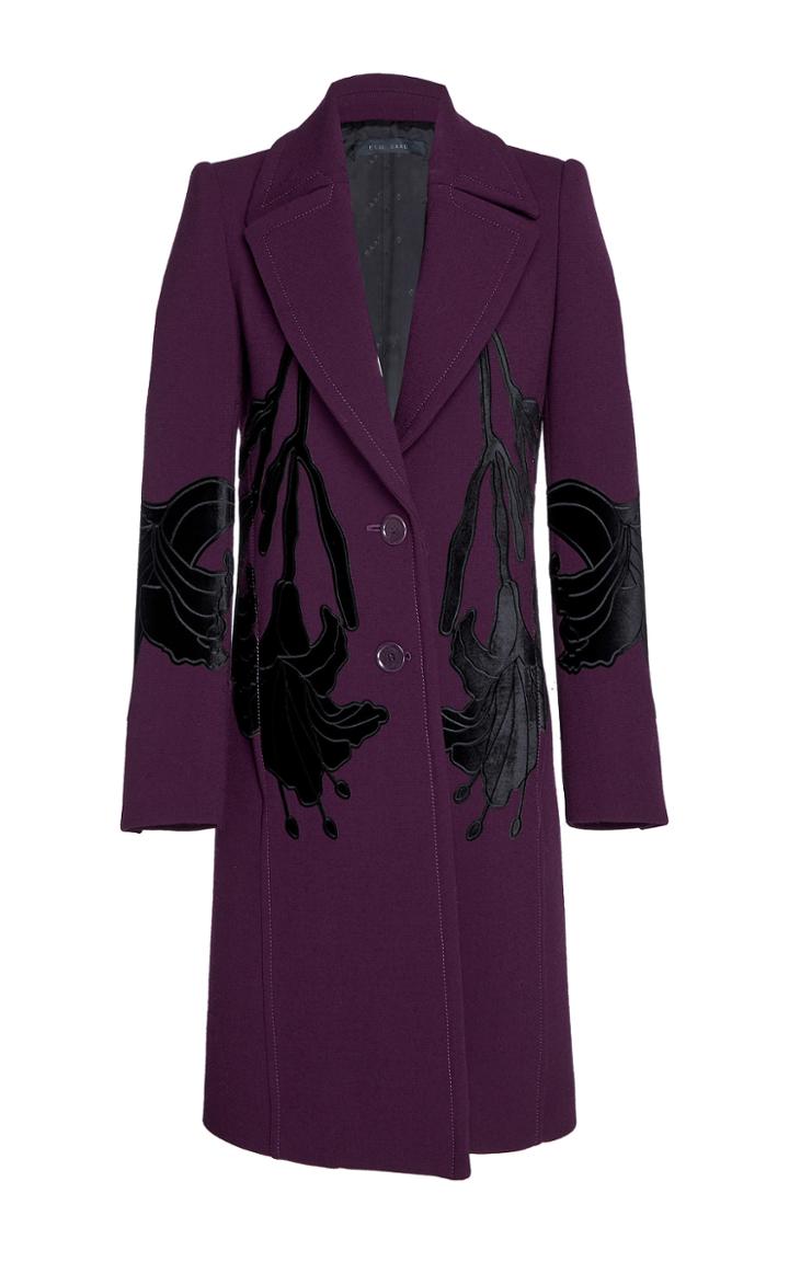 Elie Saab Wool Coat With Velvet Inserts