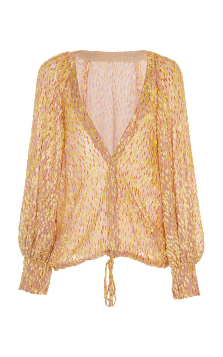 J. Mendel V-neck Printed Silk-blend Blouse