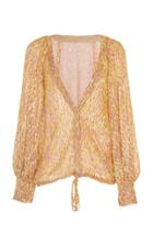J. Mendel V-neck Printed Silk-blend Blouse