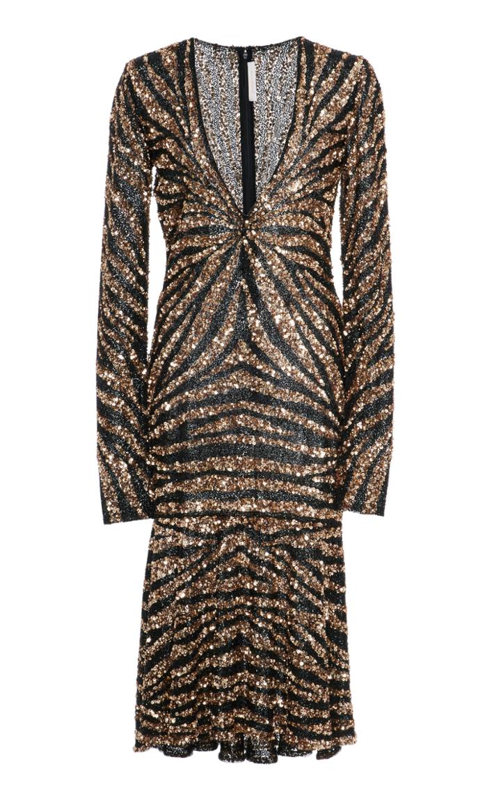 Naeem Khan Sequined Midi Dress