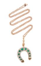 Selim Mouzannar 18k Rose Gold Emerald And Diamond Necklace