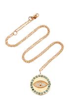 Misahara Evil Eye Charm 18k Rose Gold Diamond Necklace