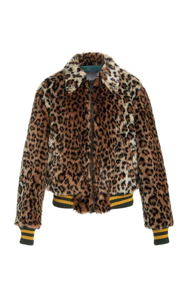 Moda Operandi R13 Leopard-print Faux Fur Bomber Jacket
