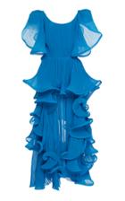 Moda Operandi Preen By Thornton Bregazzi Belinda Pleated Gergette Flounced Dress Siz