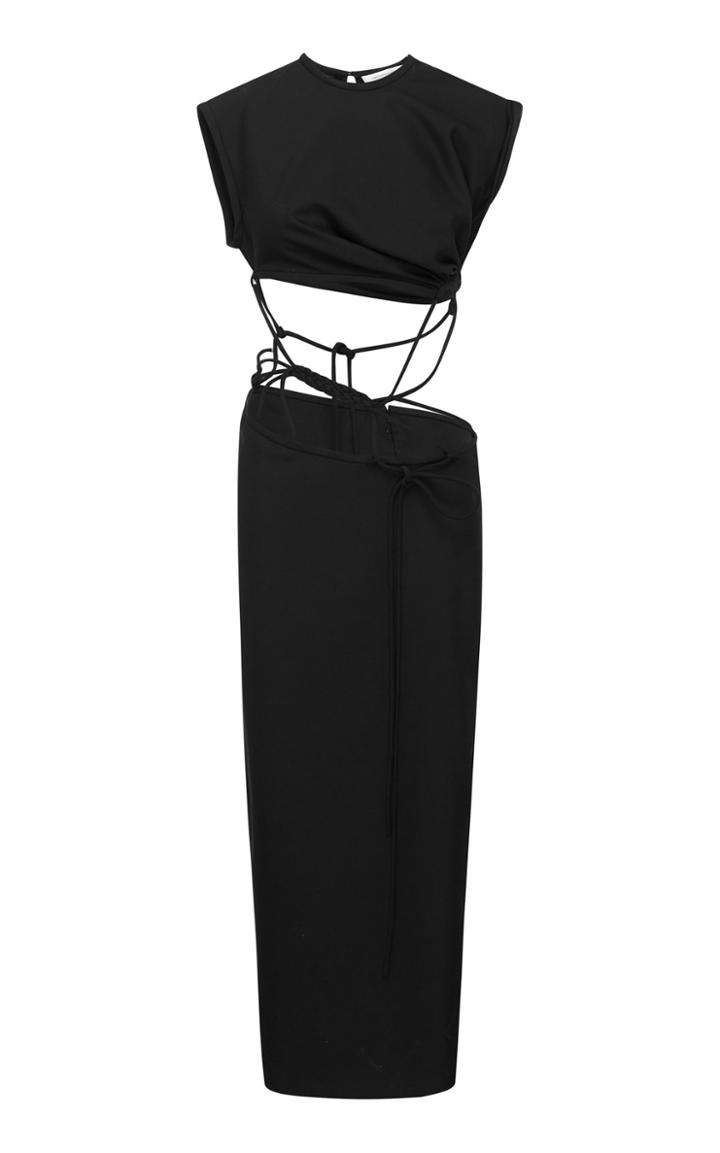 Moda Operandi Christopher Esber Braid-accent Wool-blend Tee Dress