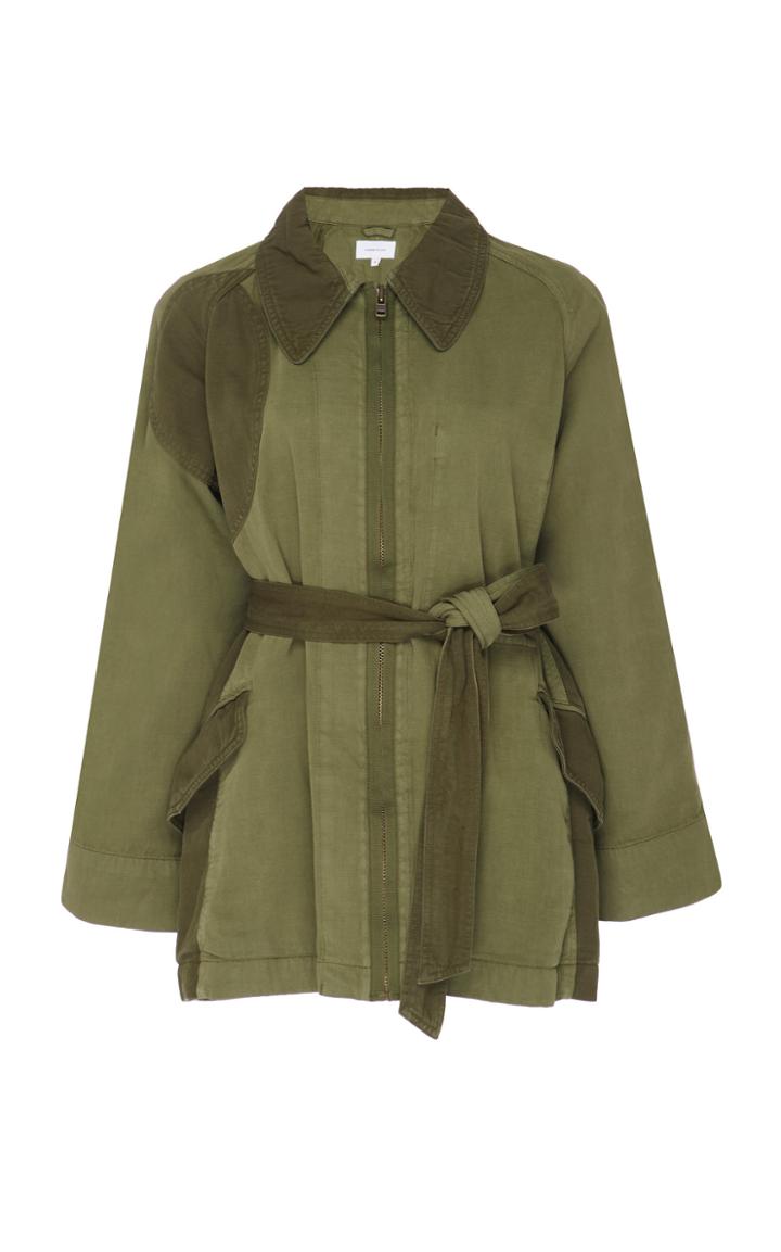 Current/elliott Relaxed Military Cotton-linen Jacket