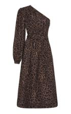 Moda Operandi Rebecca Vallance Yasi Leopard-print Linen-blend One-shoulder Midi Dres