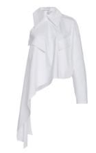 Moda Operandi Piece Of White Debby Off-the-one-arm Cotton-blend Poplin Shirt