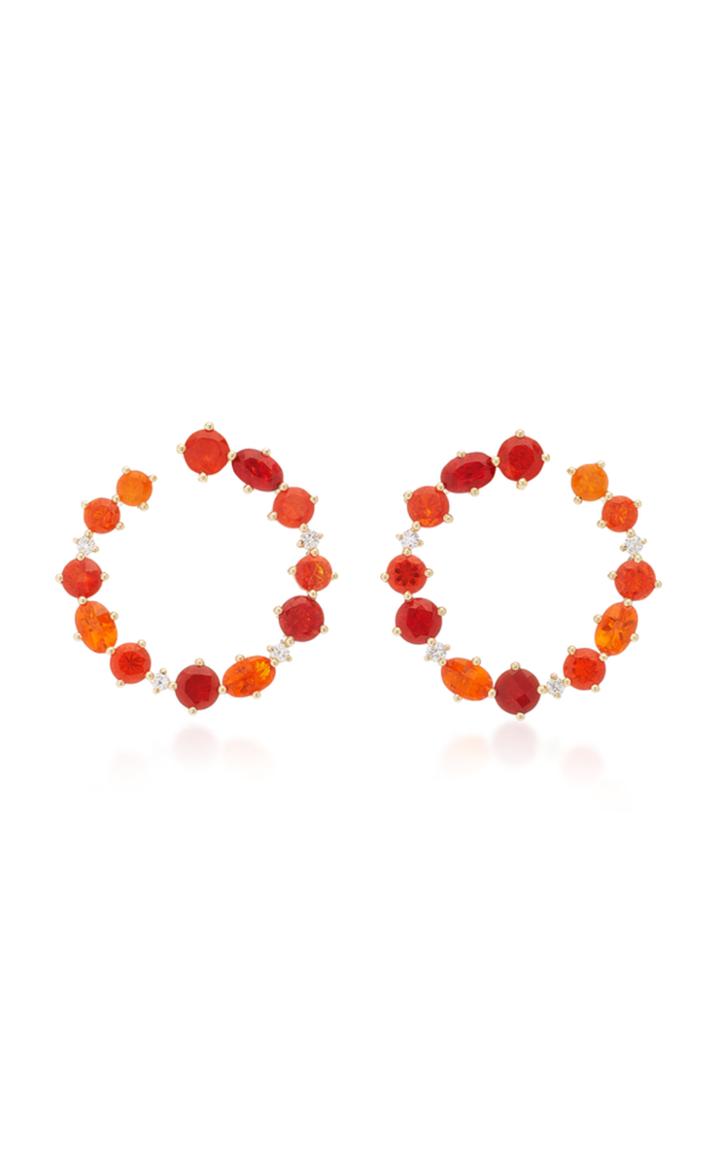 Katherine Jetter One-of-a-kind Fire Opal Hoop Earrings