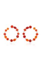 Katherine Jetter One-of-a-kind Fire Opal Hoop Earrings