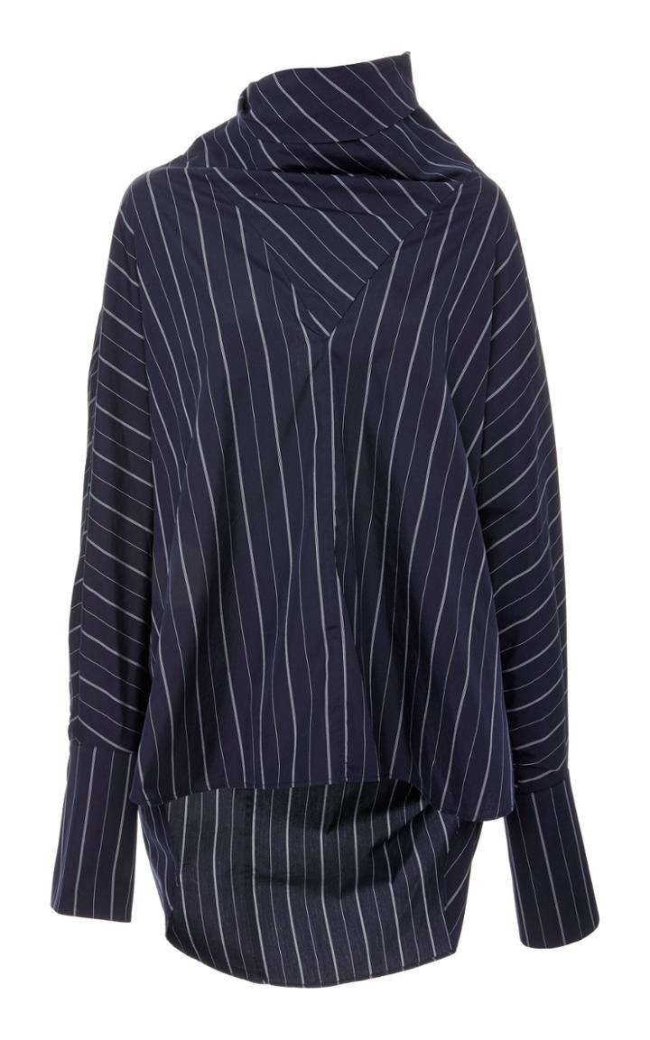 Lee Mathews Goldie Stripe Cowl Neck Shirt