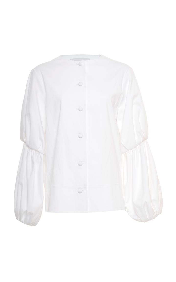 Marina Moscone Blouse With Pleated Sleeves