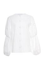 Marina Moscone Blouse With Pleated Sleeves