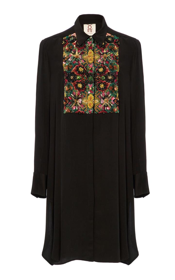 Figue Onyx Embroidered Emmanuel Tuxedo Tunic