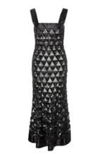 Oscar De La Renta Sequin Triangle Embroidered Gown