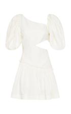 Moda Operandi Aje Chateau Asymmetric Cutout Linen-blend Mini Dress