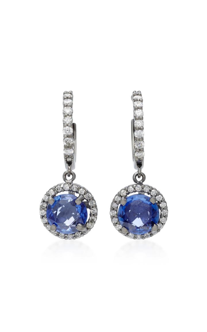 Colette Jewelry Planet 18k White Gold Diamond And Sapphire Earrings