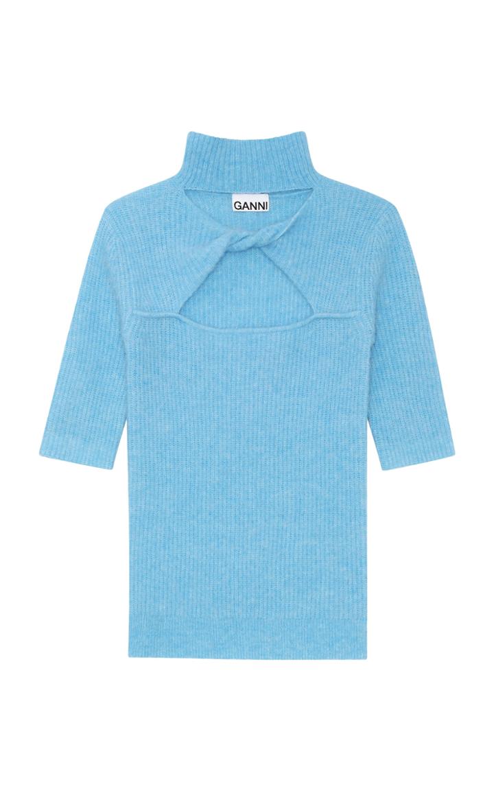 Moda Operandi Ganni Soft Wool Knotted Knit Top