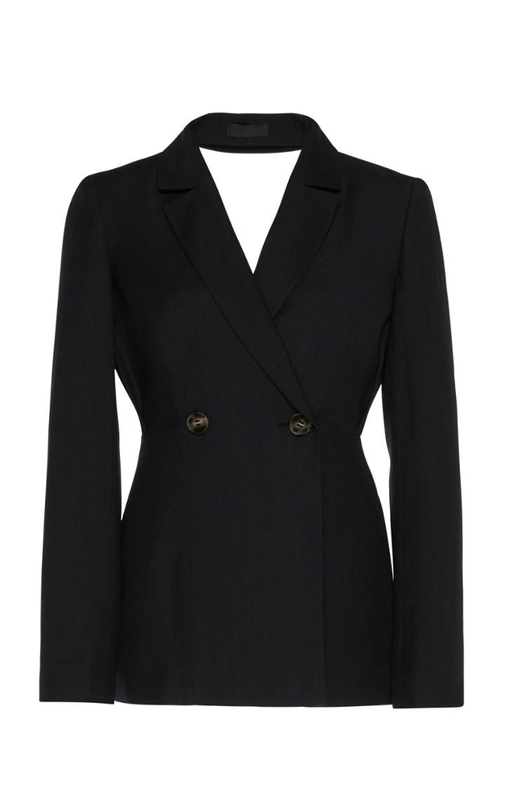 Lake Studio Draped Cutout Taffeta Blazer