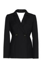 Lake Studio Draped Cutout Taffeta Blazer