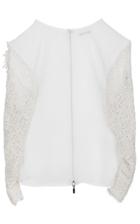 Maticevski Silver Feather Sleeved Top