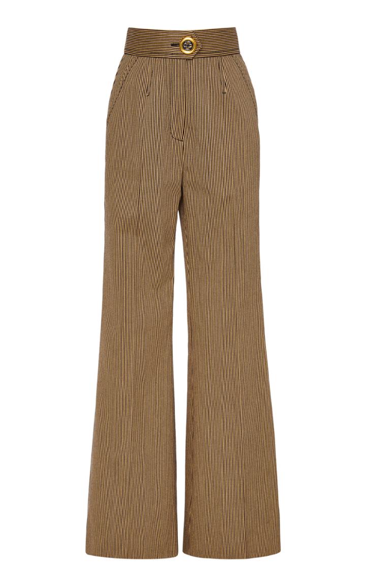 Moda Operandi Tory Burch Twill Striped Cotton Flared Pants Size: 00