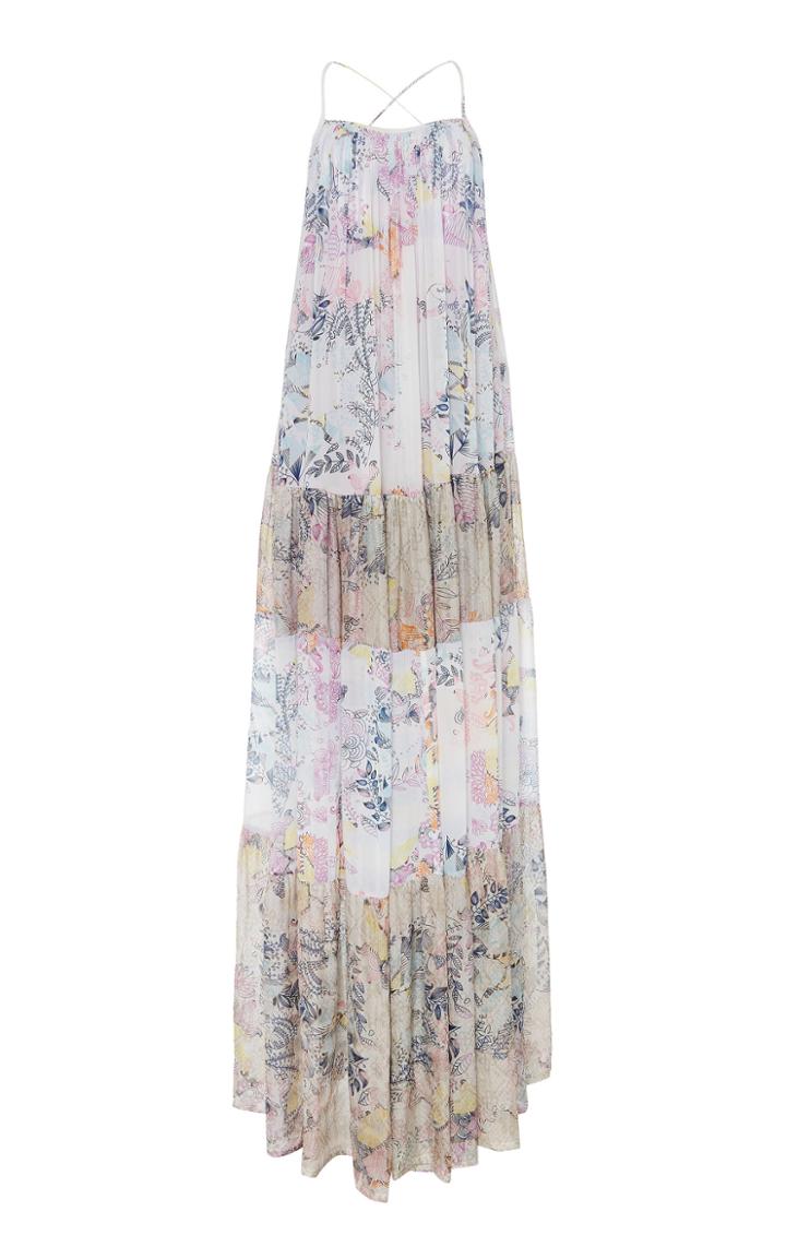 Roopa Qing Wi Printed Silk Maxi Gown