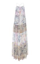 Roopa Qing Wi Printed Silk Maxi Gown