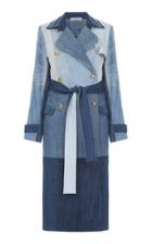 Ksenia Schnaider Reworked Denim Patchwork Trench Coat