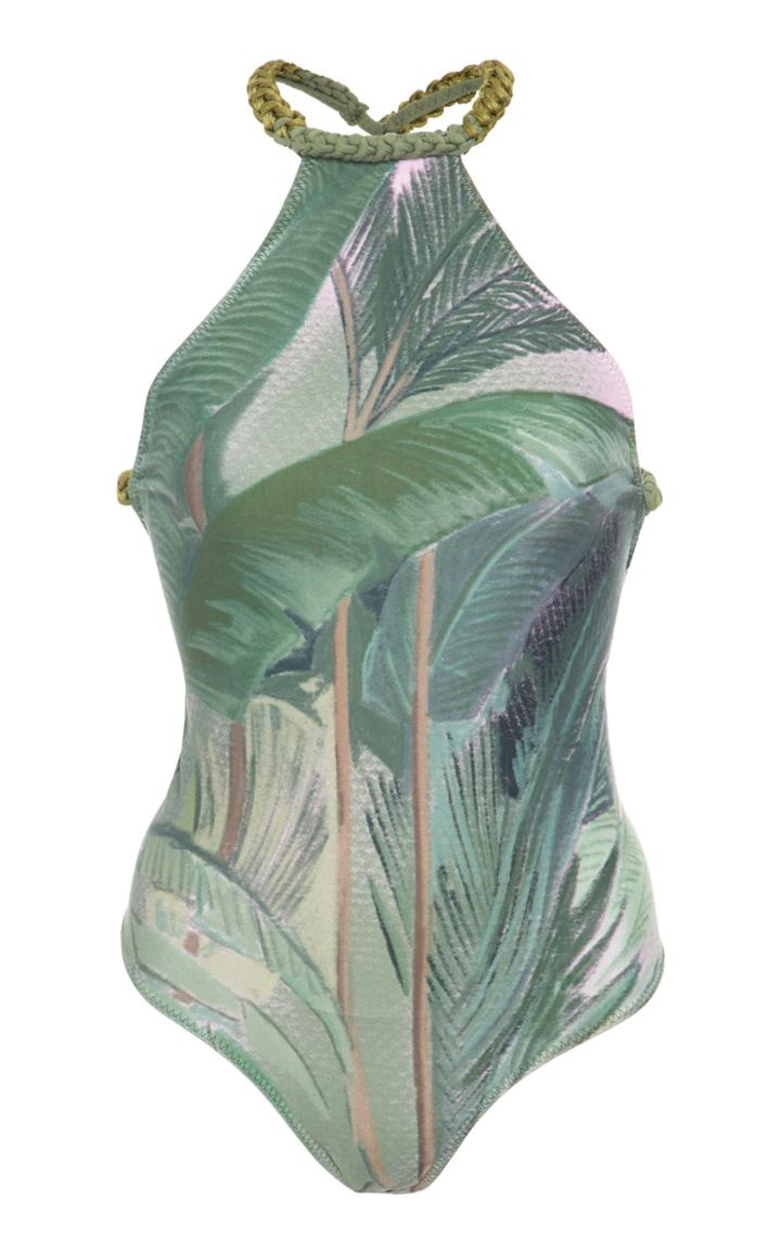 Triya Leaf Print One Piece Swimsuit