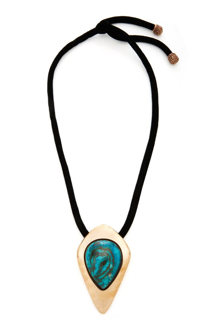 Moda Operandi Lisa Eisner One Of A Kind Bisbee Chrysocolla Shadow Box Necklace