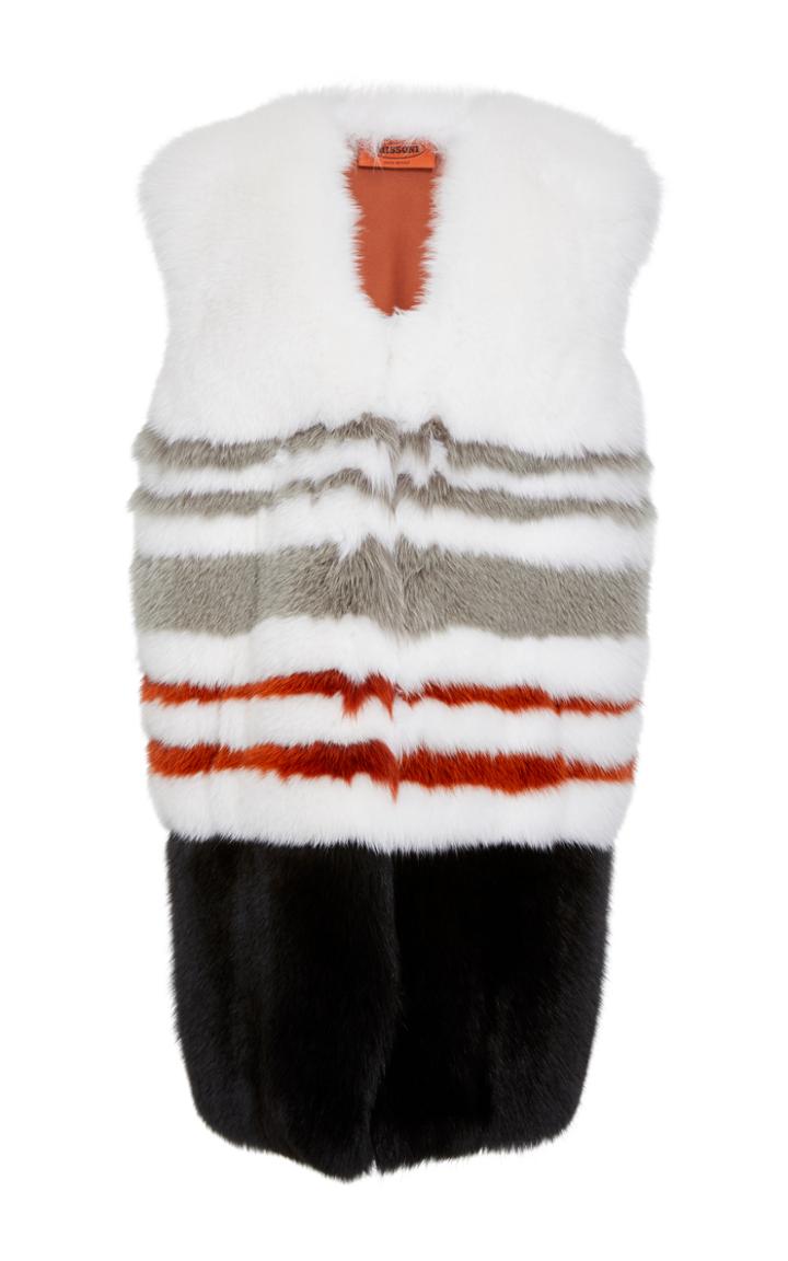 Missoni Striped Fur Vest