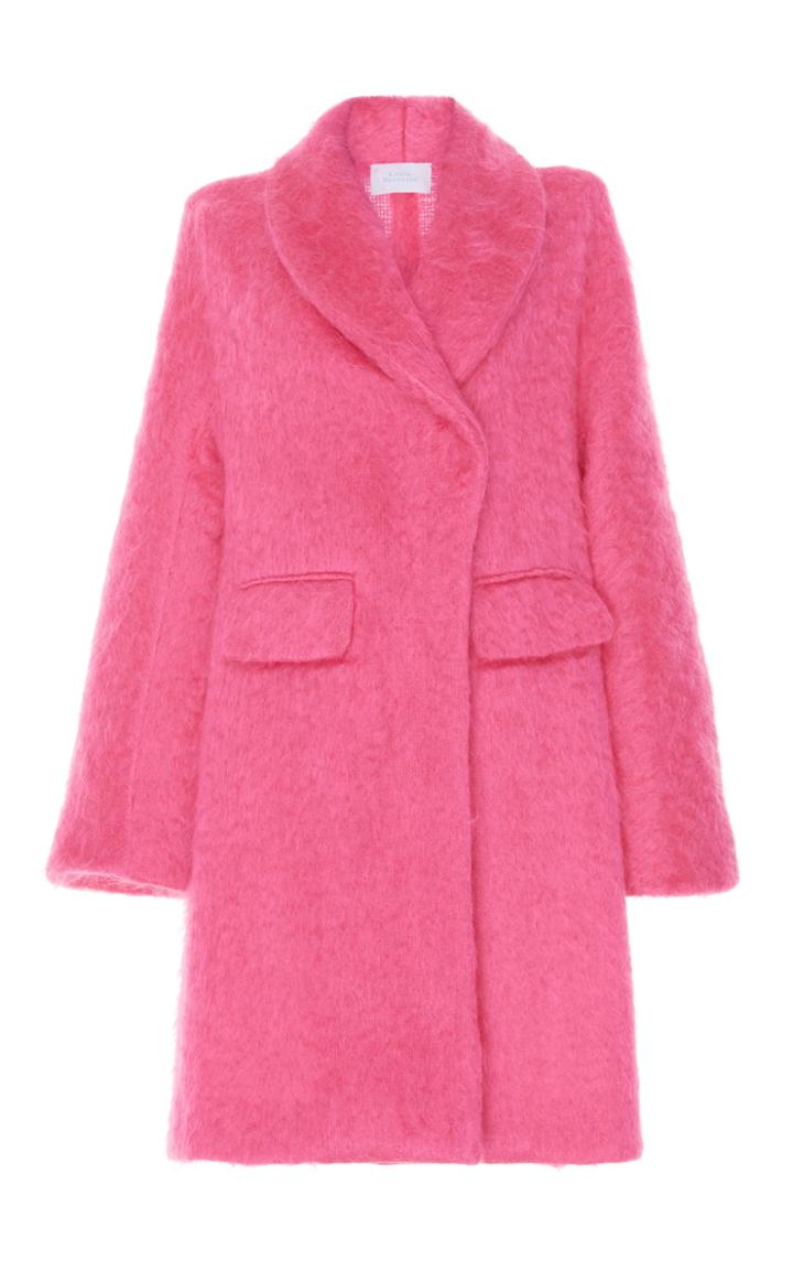 Luisa Beccaria Mohair Long Sleeve Coat