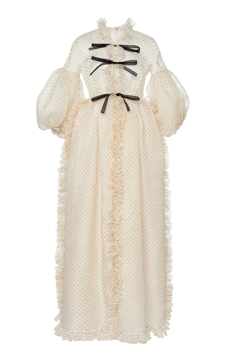 Moda Operandi Giambattista Valli Dotted Chiffon Maxi Dress Size: 40