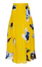 Moda Operandi Carolina Herrera Pleated Floral-print Silk Skirt Size: 0