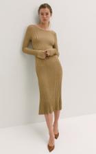 Moda Operandi By Malene Birger Ophelias Metallic Ribbed-knit Midi Dress