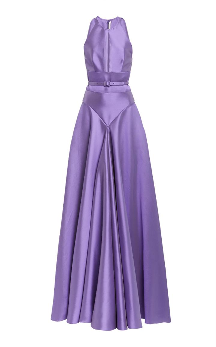 Moda Operandi Naeem Khan Silk-wool Halter Ball Gown
