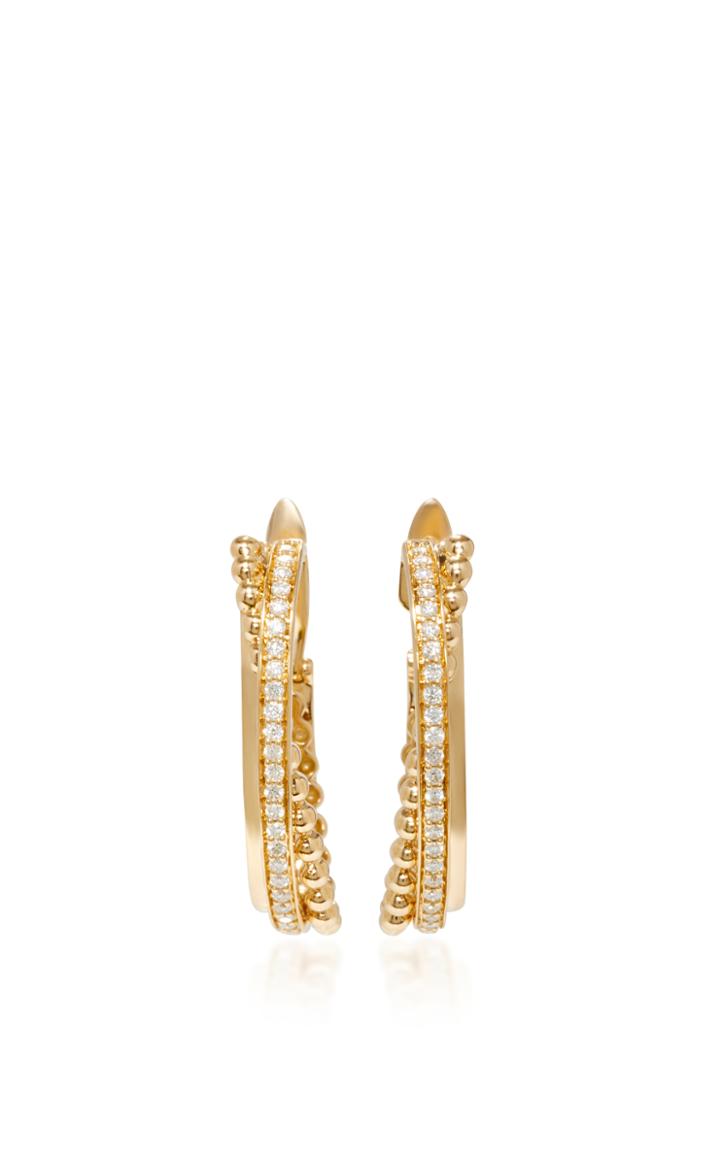 Hueb Bubble 18k Gold Diamond Hoop Earrings