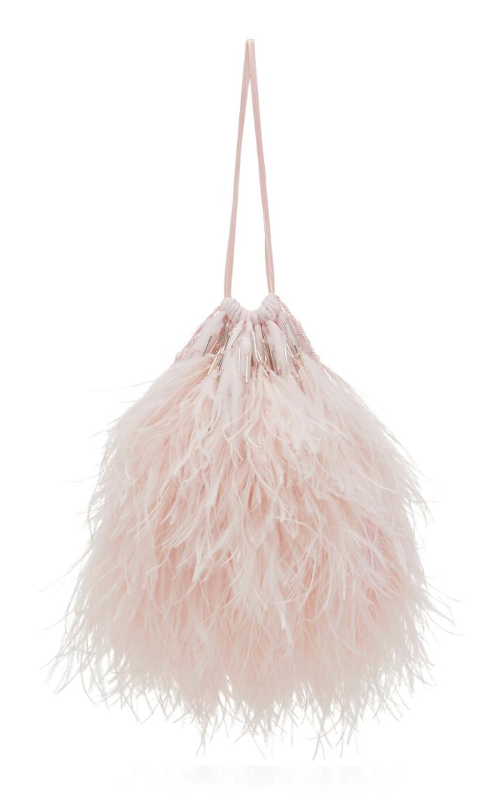 The Attico Ostrich Feather Pouch