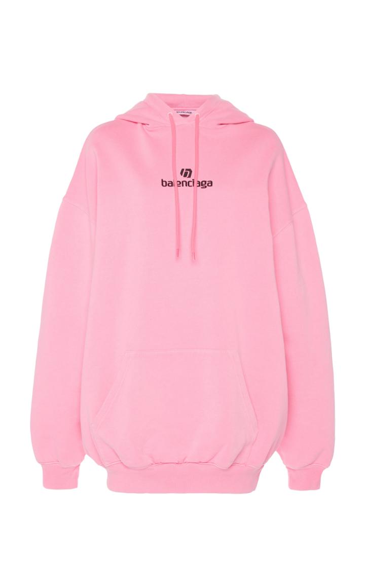Balenciaga Sponsor-print Oversized Fleece Hoodie
