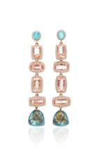 Graziela 18k Rose Gold Topaz Tourmaline And Diamond Earrings