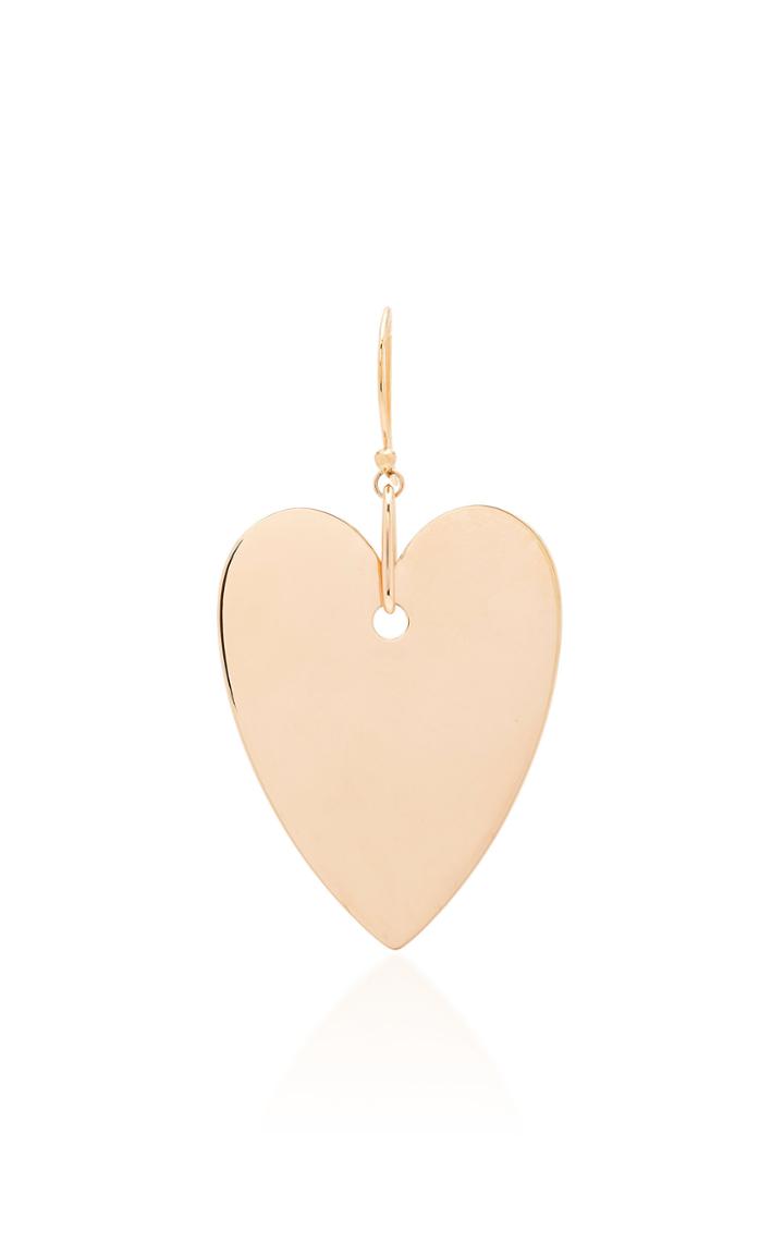 Ginette Ny Solo Angle 18k Rose Gold Heart Single Earring